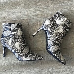 Faux snake skin booties!